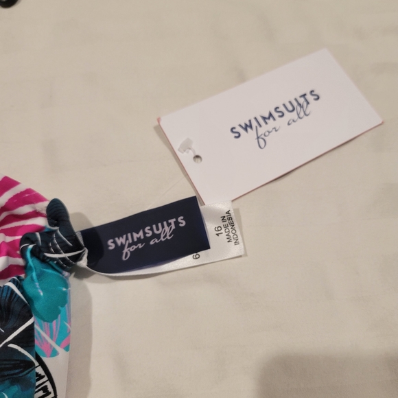 Swimsuits for All, Tankini Two Piece, Olive Palm Design, Size 16 - Picture 5 of 8